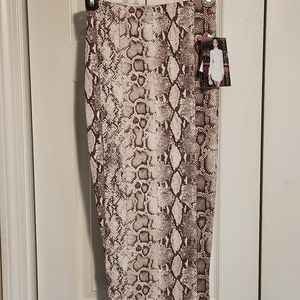 Snake print bodycon skirt by Naked Wardrobe, Small
